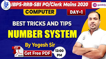 IBPS RRB | SBI PO/Clerk 2020 | Computer Number System | Computer by Yogesh Sir