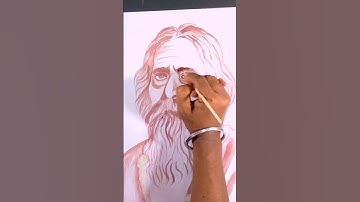 Rabindranath Tagore drawing||portrait drawing #viral #draw #shorts