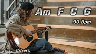 Video thumbnail of "A Minor (90 Bpm) Acoustic Guitar Backing Track with Cajon"
