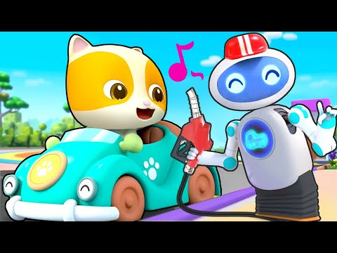 Robot Pompa Bensin Layanan Untukmu | Lagu Kendaraan Anak | Lagu Anak-anak | BabyBus Bahasa Indonesia