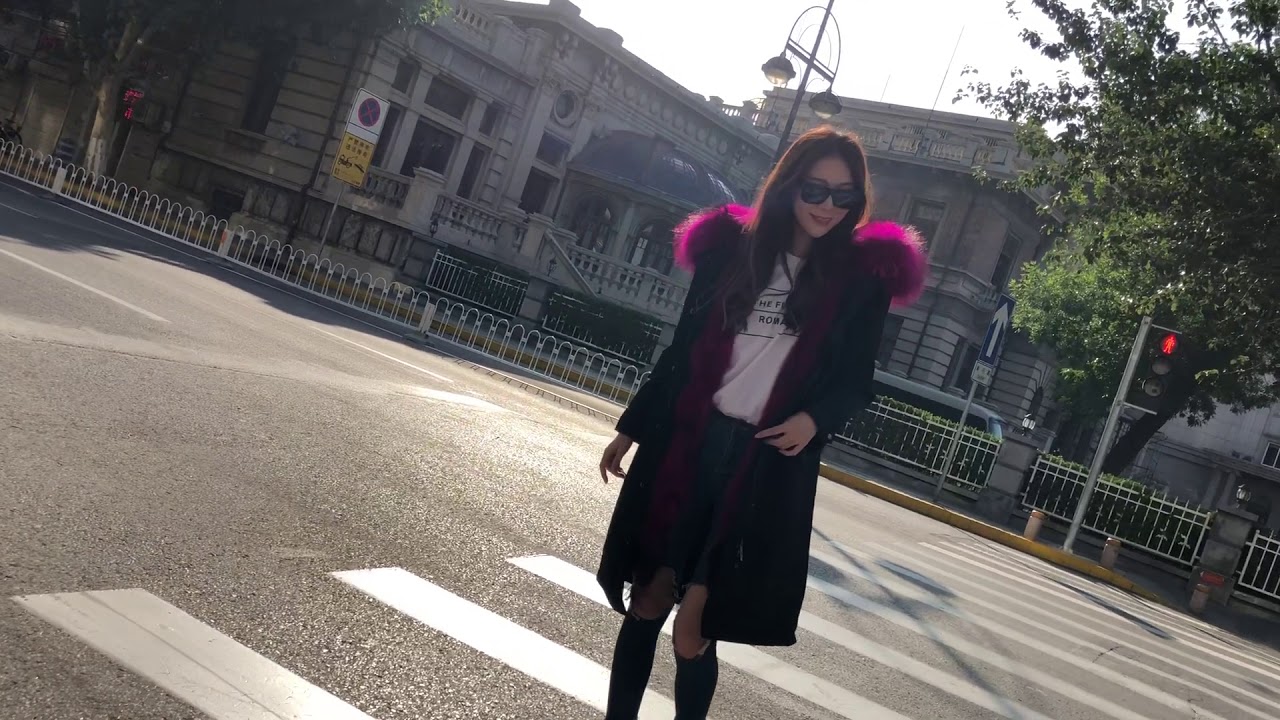 Fox Fur Collar Hood Trim Parka with Real Rex Rabbit Fur Lining Winter Fur Coat for Women