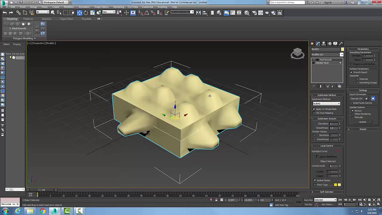 3ds Max 12-14 MeshSmooth Modifier - YouTube