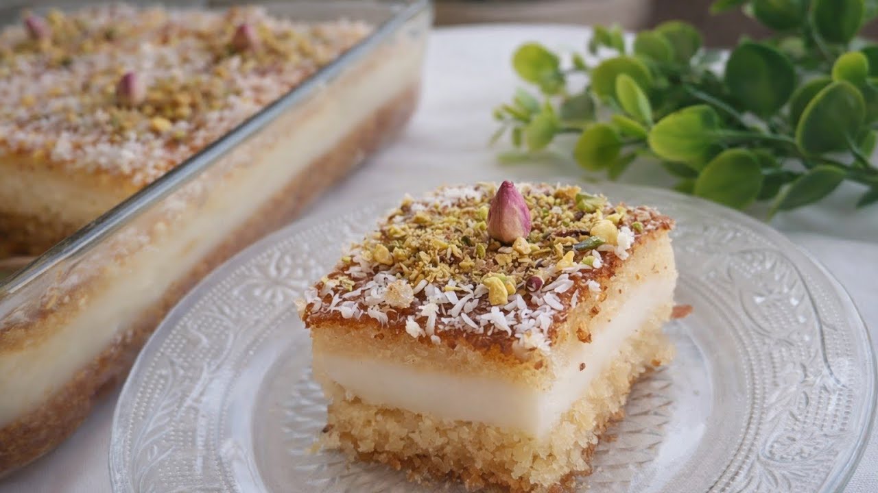 سر طراوة البسبوسه بالقشطه.. نتيجة خيالية✨♥️#اكسبلور#بسبوسه_بالقشطه #حلويات #وصفات 