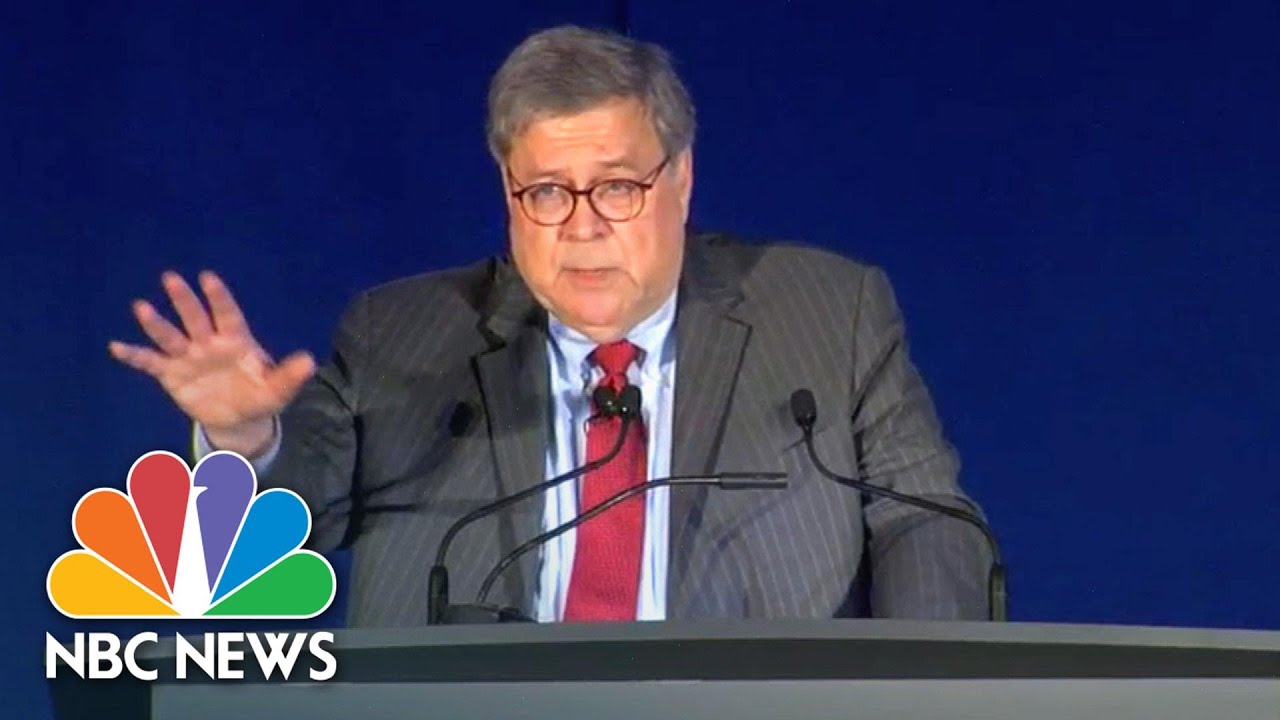 Watch Ag William Barr Likens Some Prosecutors To Headhunters Nbc News Now Youtube