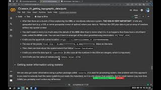 Using google colab with gdal, rasterio, and opentopography to get and inspect raster data