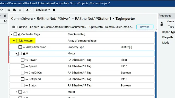 FactoryTalk® Optix™ Getting Started - Communication Setup