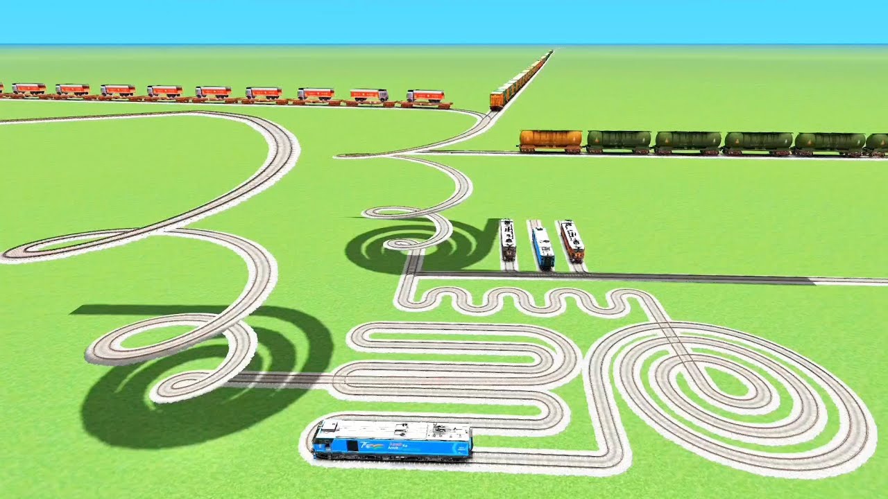 EIGHT 🐍CRAZY TRAINS CROSSING SLIDE CIRCLES FLYING💞 TRACKS RAILROAD RAILWORK BEANG DRIVE