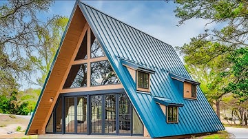 He Built A Stylish A-Frame Home In 4 Months – Full Build With Loft, Porch & Massive Windows