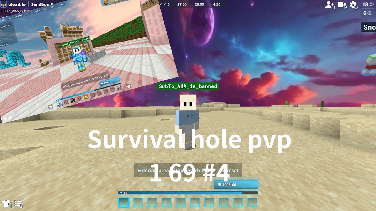 Survival hole pvp 1&69 #4 1V3 hacker and 2v3 star tribe!?