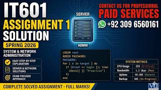 IT601 Assignment 1 Solution Spring 2026 | 100% Correct By VU Bright Sparks
