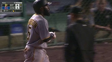 PIT@CHC: Harrison hustles down line to reach on bunt