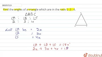 Find the angles of a triangle which are in the ratio 2 :3 : 4. | CLASS 6 | TRIANGLES | MATHS | D...