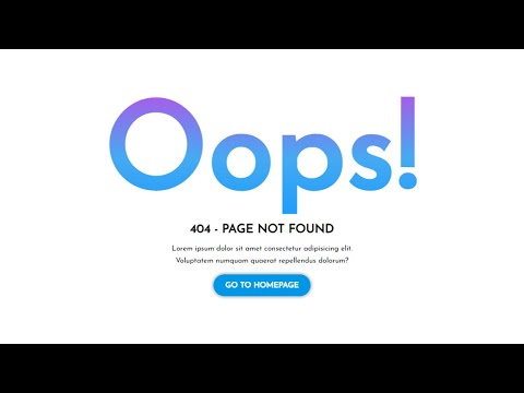 How to create a 404 error page in html and css