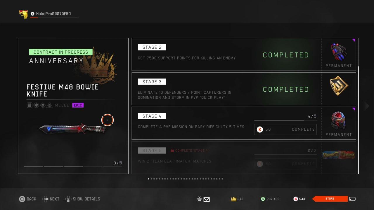 Warface Contracts Anniversary Festive M48 Bowie Knife YouTube