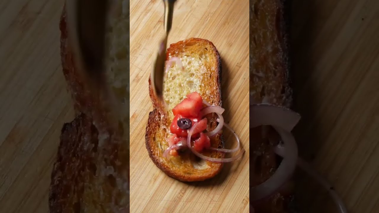 Sardine Toast With A Tomato And Olive Salad Sardines Sardinetoast Shorts