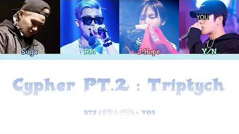 BTS (Rap Line + YOU) – (4 Members) - BTS Cypher PT.2 : Triptych - Color Coded Han/Rom/Eng