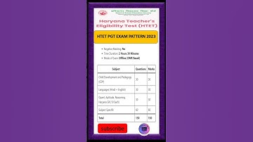 HTET 2023 PGT EXAM PATTERN / PGT EXAM PATTERN 2023 HTET 📚 #htet2023  #htet #htetpreparation #2023