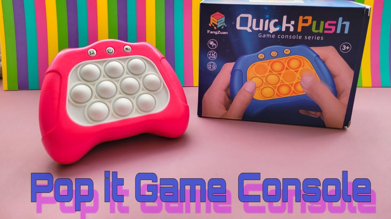 Unboxing a pop it game console 