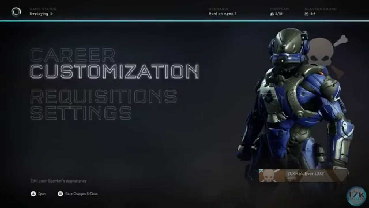 Halo 5 Guardians Warzone Menu - Customization - Gold REQ Pack Opening and More - Exclusive