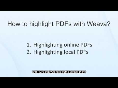 How to highlight PDFs with Weava