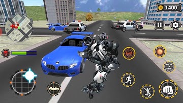 Flying Grand Police Car Transform Robot Games #01 - Android Gameplay