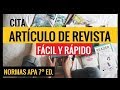 CÓMO CITAR UN ARTÍCULO DE REVISTA EN WORD PASO A PASO| NORMAS APA SÉPTIMA EDICIÓN (7ma.)