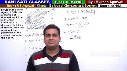 Class 10 Maths (Ex 16A Q61) Area of Circle,Sector & Segment (RS Aggarwal 2019)