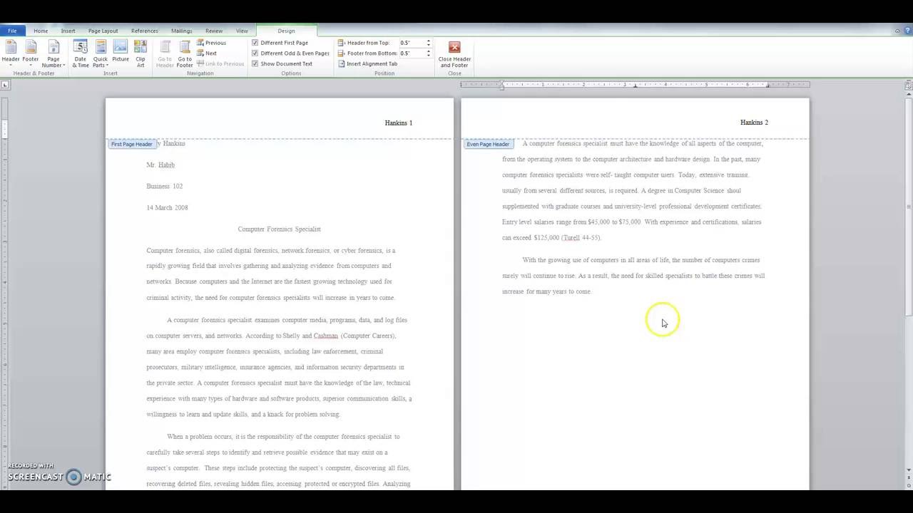 how to write research paper in word