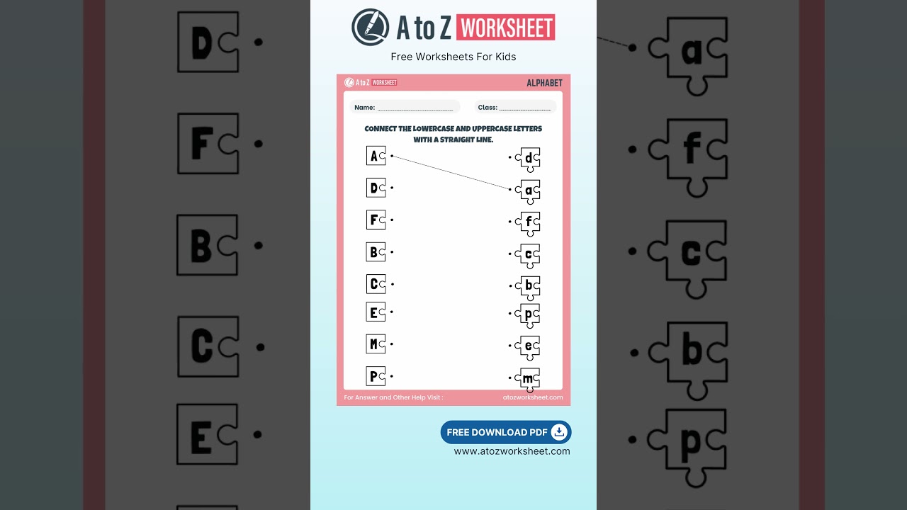 Alphabet Matching Activity PDF | Printable Worksheet for Teachers