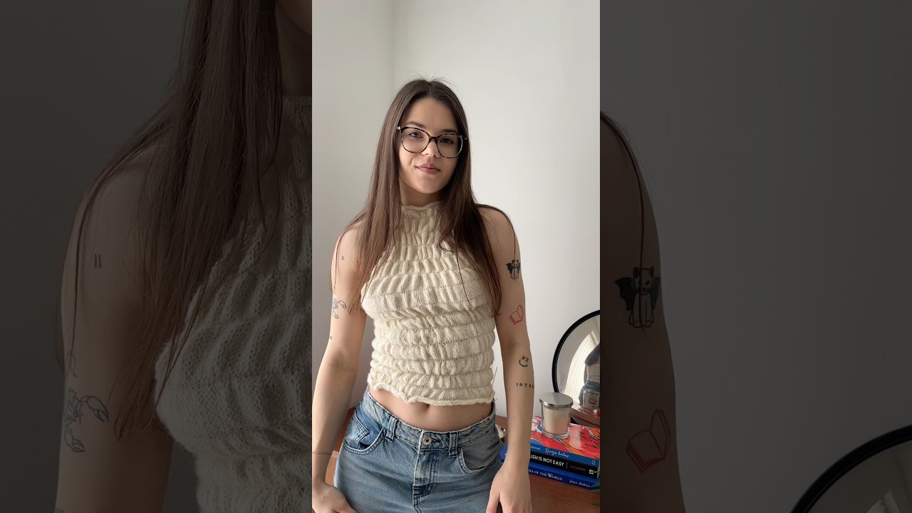 making shirred knit top #knit #shirredtop #knitttop #knitting