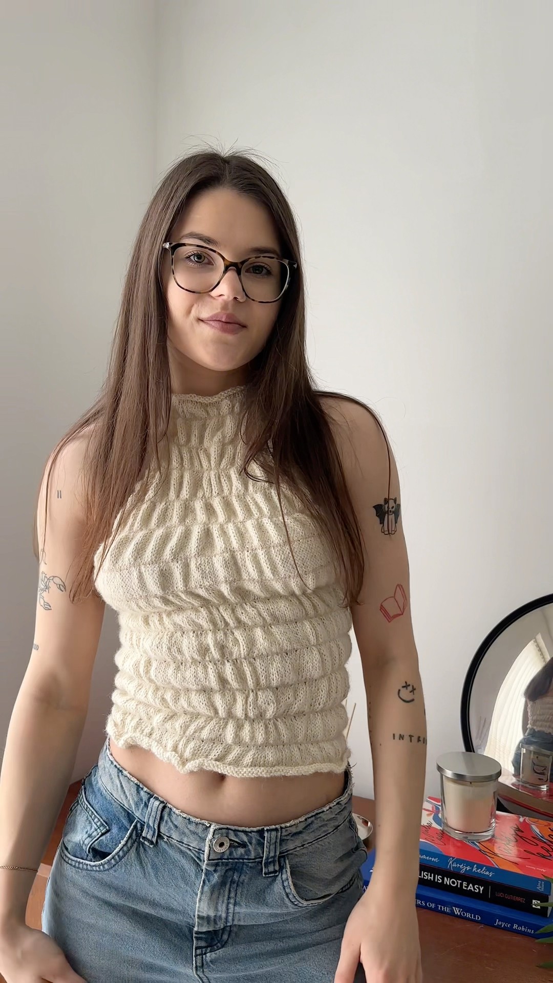 making shirred knit top #knit #shirredtop #knitttop #knitting