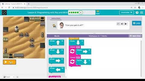 Lesson-6 Programming with Rey and BB of course A of CS fundamental on code.org