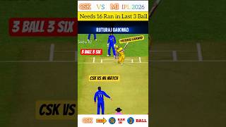 😱#shortvideo CSK vs MI Match 14 Ran in Last 3 Ball #ruturajgaikwad #ipl2026