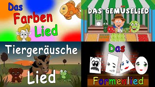 Kinderlieder zum Lernen und Mitsingen | ABC, Farben, Gemüse, Obst, Formen, Tiere, Zahlen