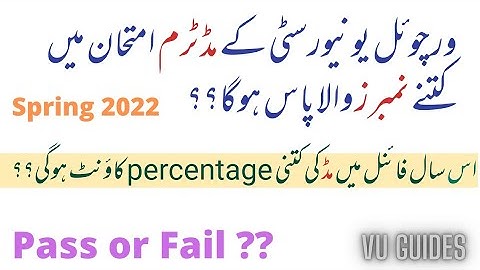 VU midterm Spring2022 k passing marks kya hy? VU midterms percentage? #vu #midterms #percentage