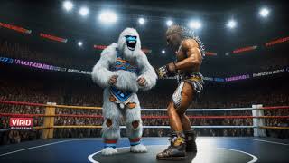 Firefly Thunderous crowd noise, roaring announcer voice “YETI JUST BROKE THE RING!”, heavy metal e