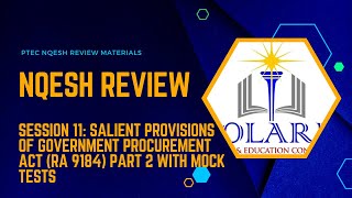 NQESH Review Session 11: Salient Provisions of RA 9184 Part 2 with Mock Test