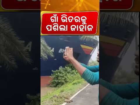 ଗାଁ ବନ୍ଧରେ ପିଟିହେଲା...Cargo Ship Loses Control, Hits Embankment Near Nurpur Jetty | Odia News