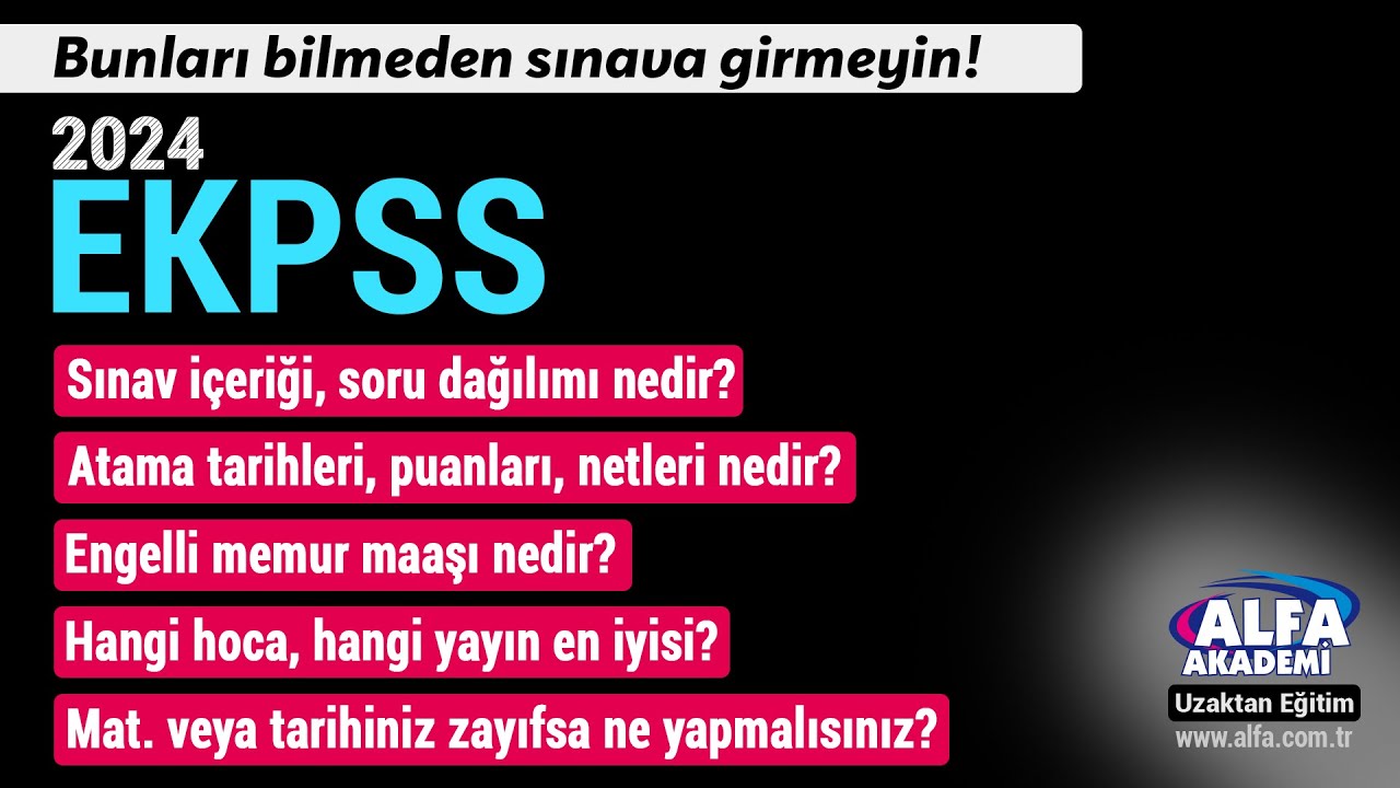 Bunları bilmeden sınava girmeyin!  2024 EKPSS nedir?