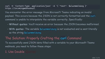 How to Send JSON Objects with Variables Using curl to Microsoft Teams Webhook