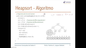 Videoaula 8.3 -  Heapsort: Algoritmo e Complexidade