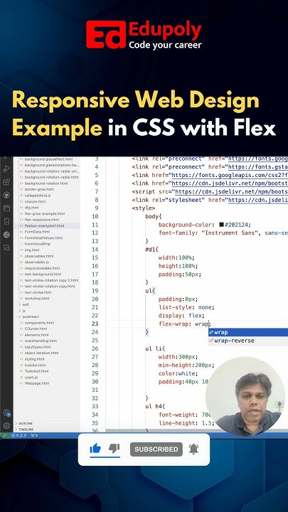 Responsive Web Design Example in CSS with Flex - YouTube