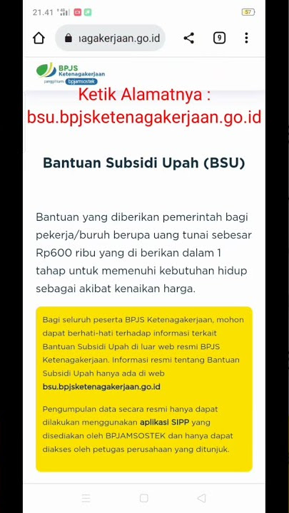 Cara Cek Penerima BSU BPJS Ketenagakerjaan Cukup Dengan HP #bsu #bsubltbpjsketenagakerjaan #bsucair