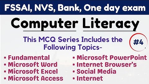 Computer Literacy Quiz 04 | FSSAI | NVS | BANK | Computer MCQs | Computer Quiz #dailydose