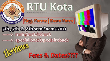 RTU Odd sem & 8th sem(back) Exam Update🔥2021 | RTU Exam Update | RTU Kota
