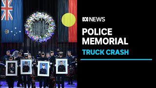 State memorial for officers killed on Eastern Freeway crash  | ABC News
