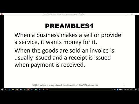 How to Bill and Receive payment in sql-ledger