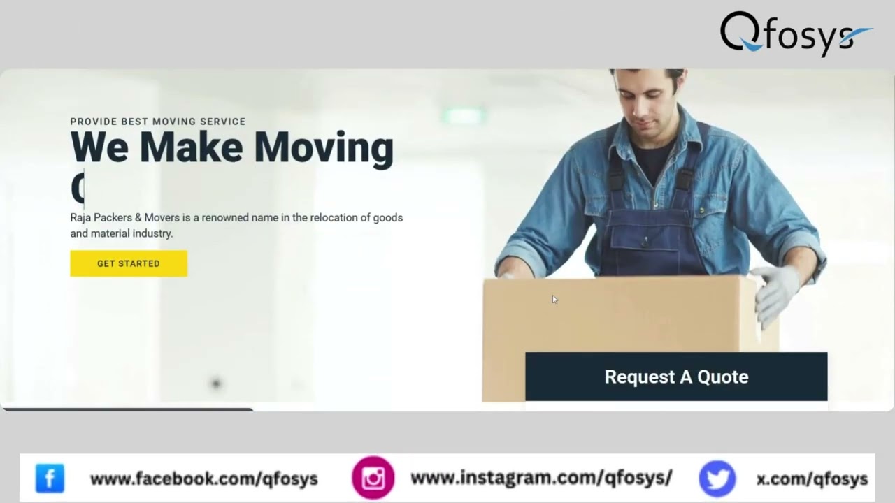 Professional Packers and Movers Website Developed by QFOSYS | Fast, SEO-Friendly & Mobile Ready
