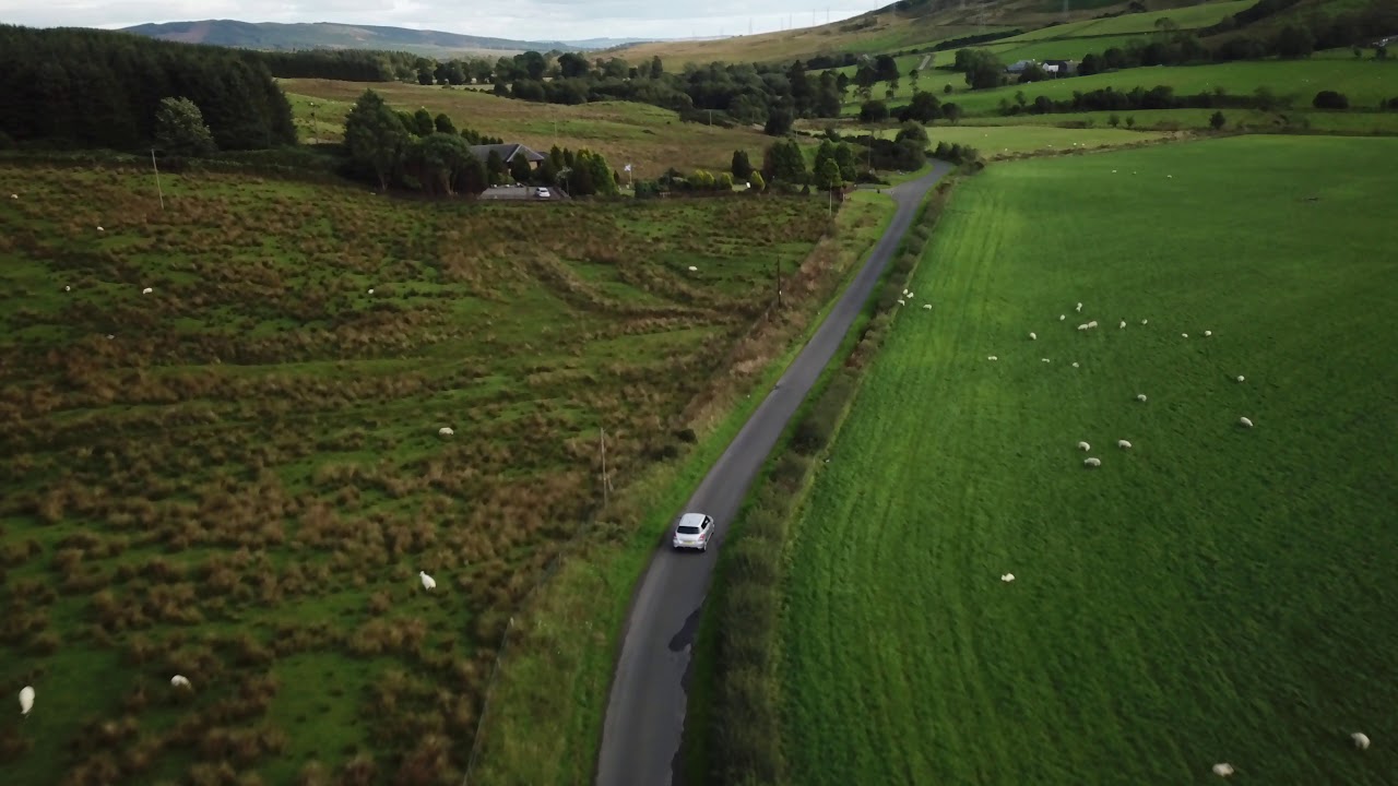 Driving through the hills of Scotland