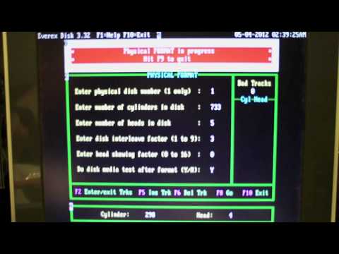 DOS 3.30 Format and Lowlevel Format 5.25" Full Height MFM Hard Drive.